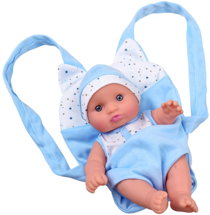 Jokomisiada 20 cm Baby Doll in a Carrier with Pacifier, Bottle and Accessories ZA6332