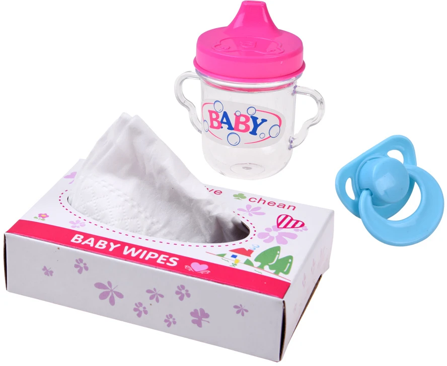 Jokomisiada 20 cm Baby Doll in a Carrier with Pacifier, Bottle and Accessories ZA6332