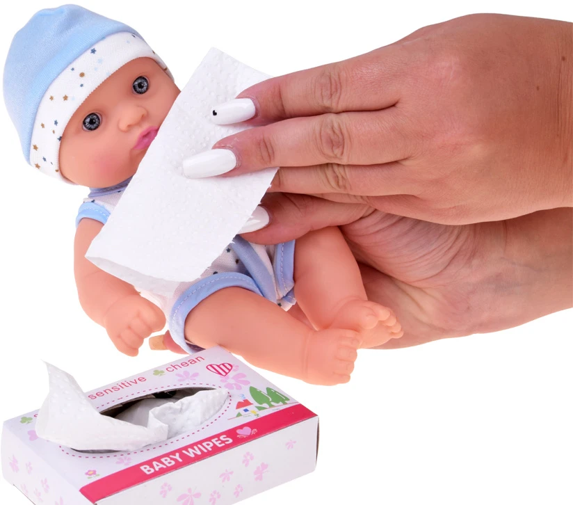 Jokomisiada 20 cm Baby Doll in a Carrier with Pacifier, Bottle and Accessories ZA6332