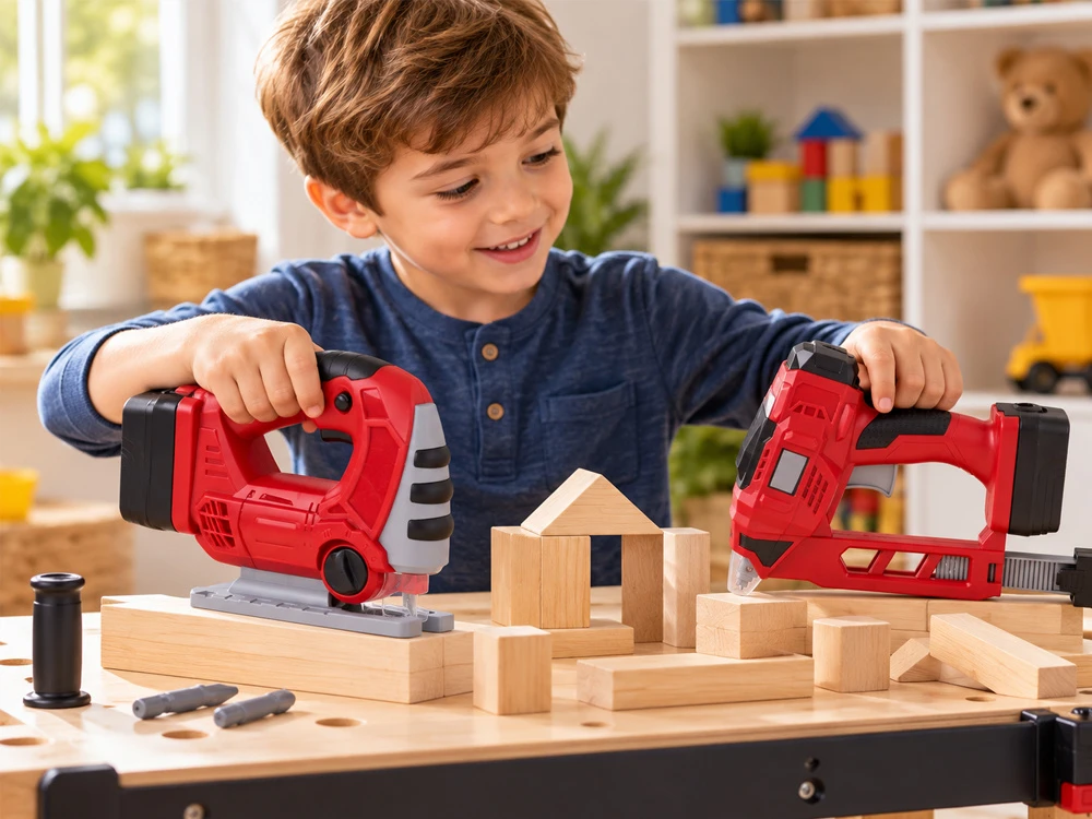 Jokomisiada 6-in-1 electric tool set for children LITTLE HANDYMAN ZA6576