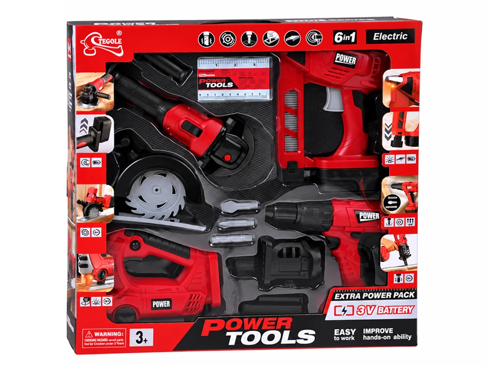 Jokomisiada 6-in-1 electric tool set for children LITTLE HANDYMAN ZA6576