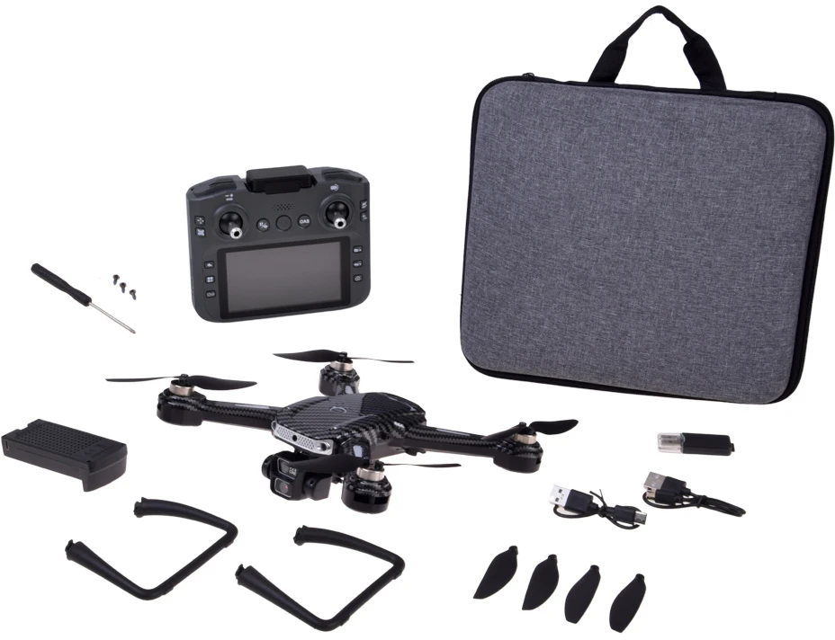Jokomisiada A19P RC Drone HD Kamera Remote Control with Screen Obstacle Avoidance Case RC0774