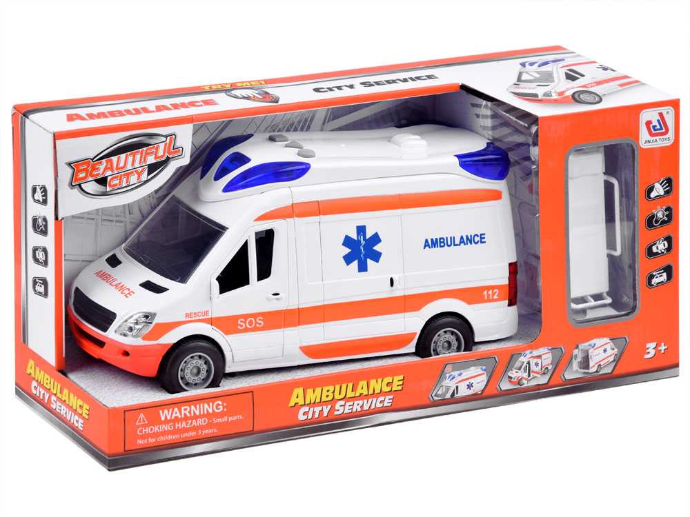 Jokomisiada Ambulance + stretcher car Ambulance with sound ZA3835