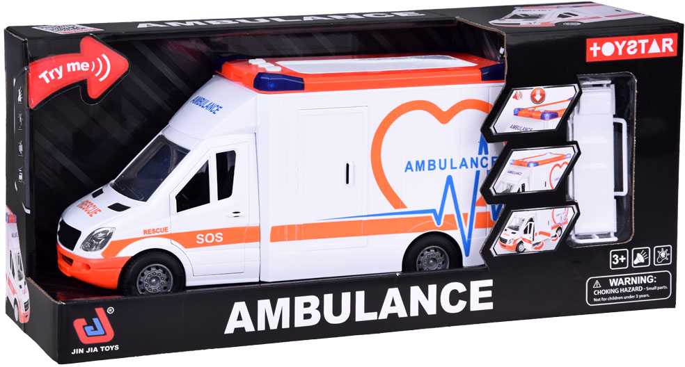 Jokomisiada Ambulance + stretcher car Ambulance with sound ZA3835
