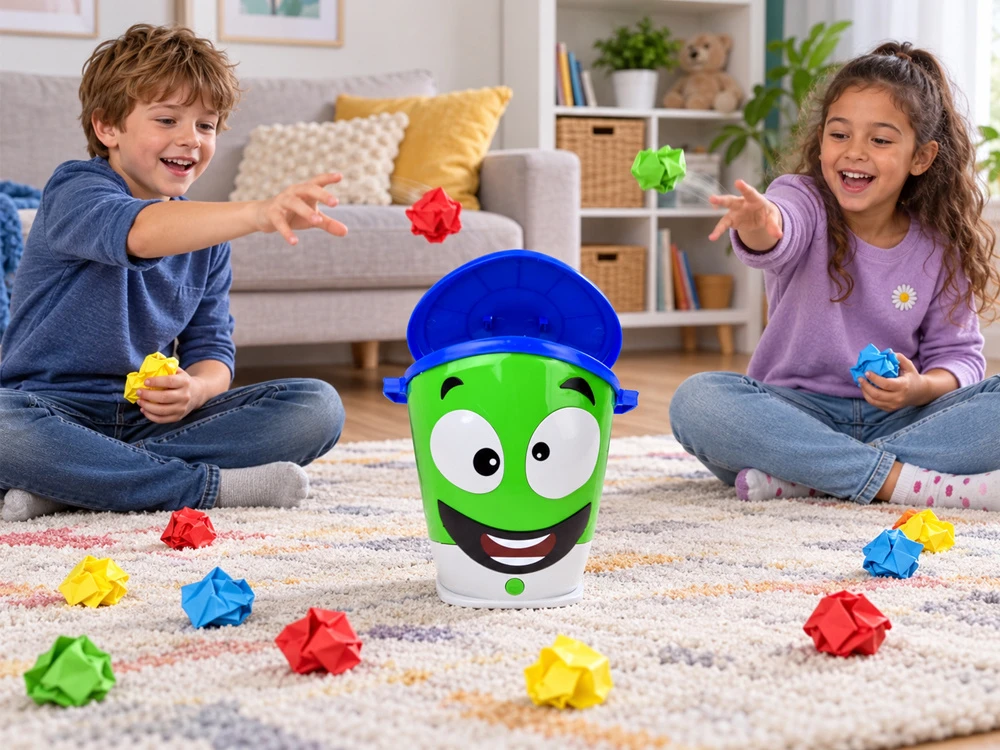 Jokomisiada Arcade game "Runaway trash can" with paper balls GR0844