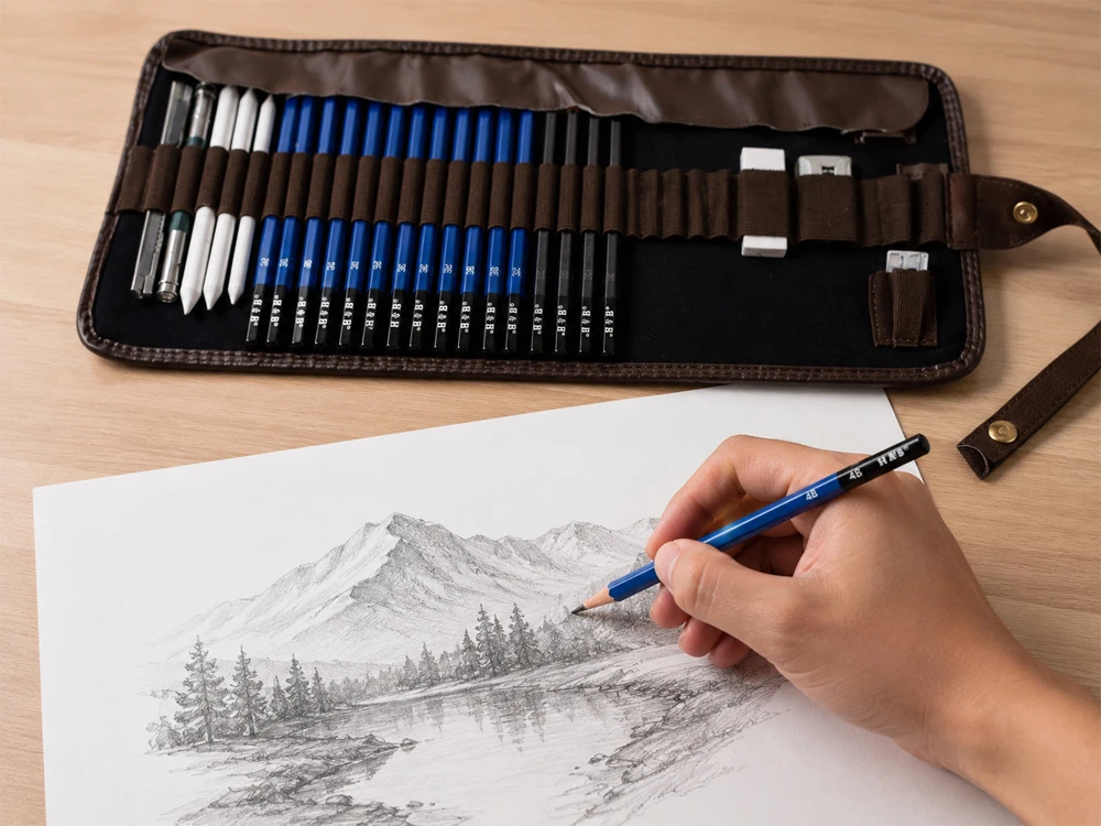 Dėlionė Jokomisiada Art Set for Sketching and Drawing Pencils Graphite Carrying Case AP0127