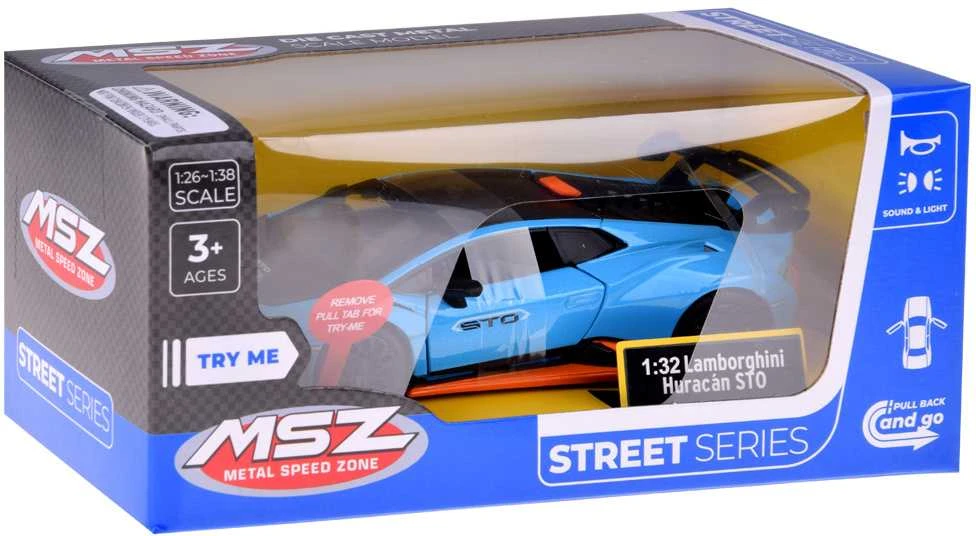Jokomisiada Metalinis automobilis „Lamborghini Huracan STO“ 1:32 garso ir šviesos efektas ZA5949