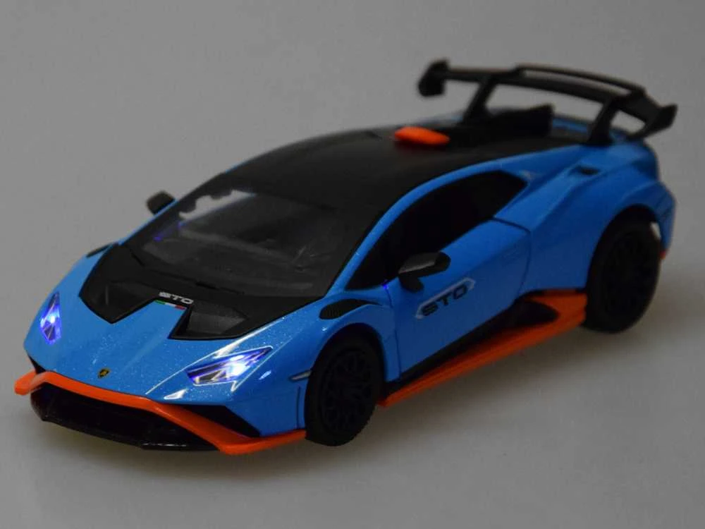 Jokomisiada Metalinis automobilis „Lamborghini Huracan STO“ 1:32 garso ir šviesos efektas ZA5949