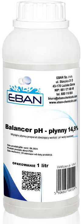 Ntce Balancer PH - minus 14.9% liquid to lower the pH of pool water 1L BA0572