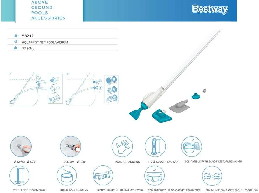 Dulkių siurblys į baseiną rinkinys BESTWAY