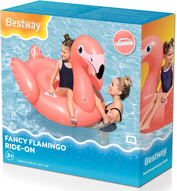 Pripučiamas plaustas Bestway Flamingo, 41525, 138 cm x 107cm