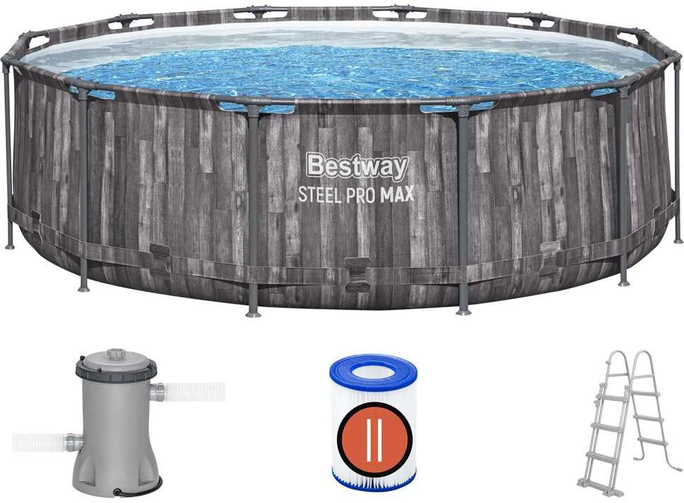 Rėminis baseinas 12FT 366x100 cm Plieninis Pro Max BESTWAY