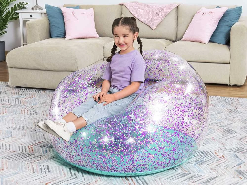 „Bestway Glitter“ kėdė pripučiama „Pouffe Glitter Dream 114 x 112 x 66cm 75115“