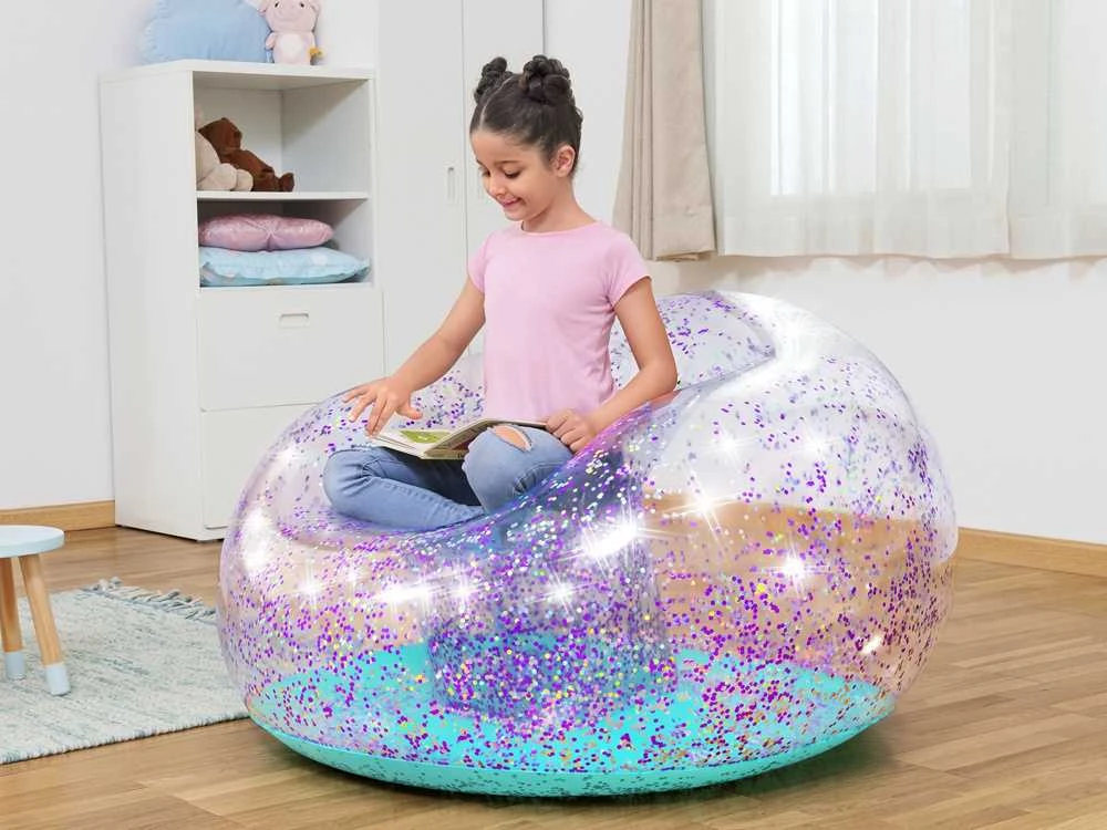 „Bestway Glitter“ kėdė pripučiama „Pouffe Glitter Dream 114 x 112 x 66cm 75115“