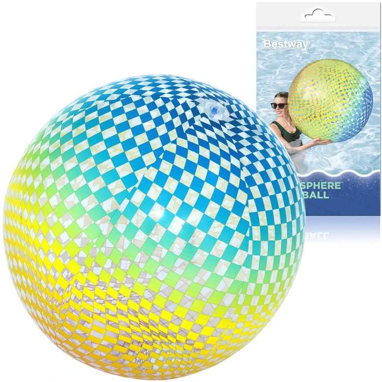 Bestway pripučiamas paplūdimio kamuolys SPALVINGI KVADRATAI - didelis 107 cm 31152