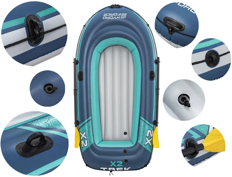 Pontonas TREK X2, 232 cm x 118 cm + BESTWAY aksesuaras