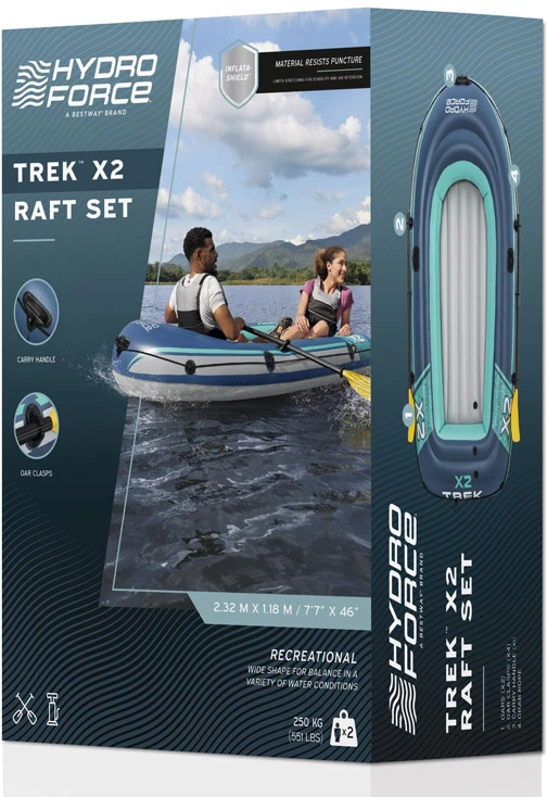 Pontonas TREK X2, 232 cm x 118 cm + BESTWAY aksesuaras