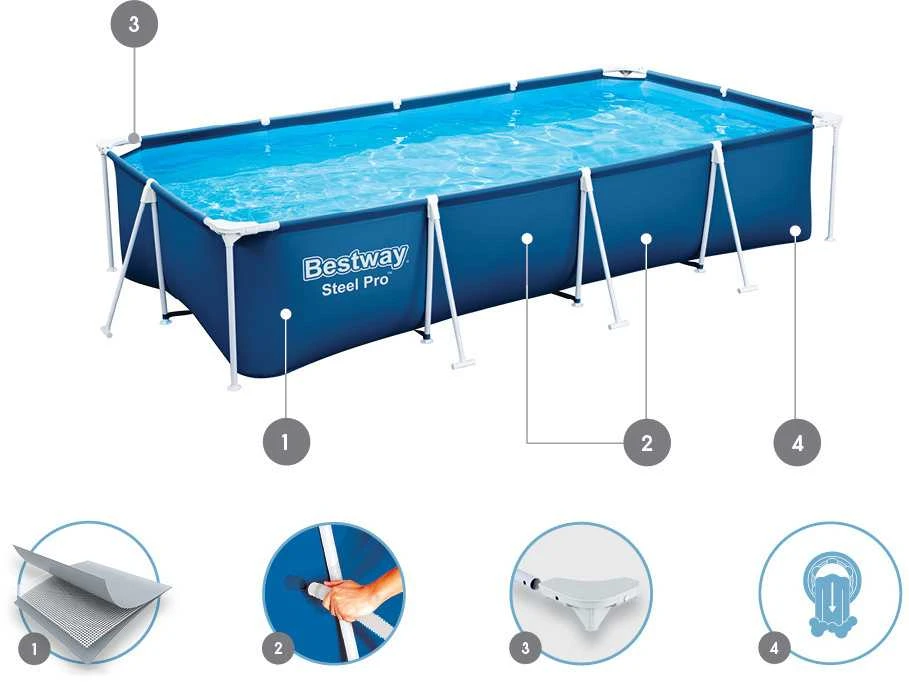 Baseino stovas 400x211x81cm Šeima 3 in 1 BESTWAY