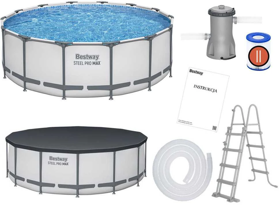 Rėminis baseinas 14 FT 427 x 122 cm STEEL PRO MAX BESTWAY