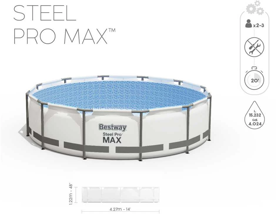Rėminis baseinas 14 FT 427 x 122 cm STEEL PRO MAX BESTWAY