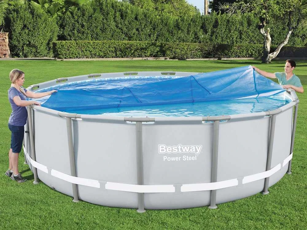 Bestway Baseino uždangalas Flowclear, mėlynas, 462cm, apskritas