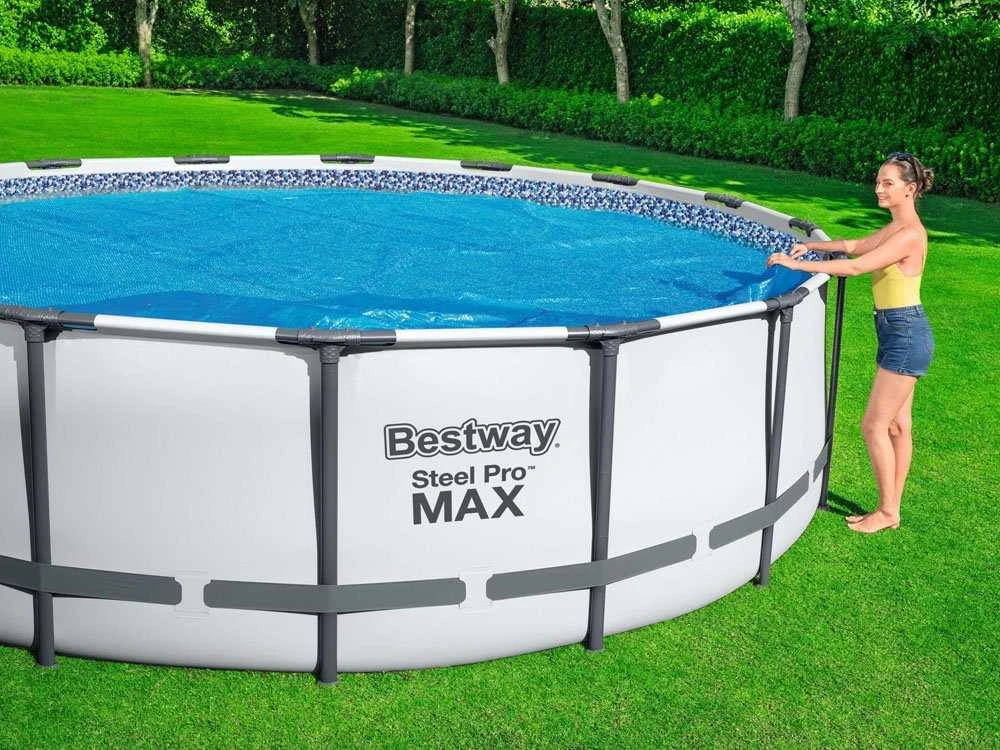 Šilumą sulaikantis baseino uždangalas Bestway Flowclear, 427 cm