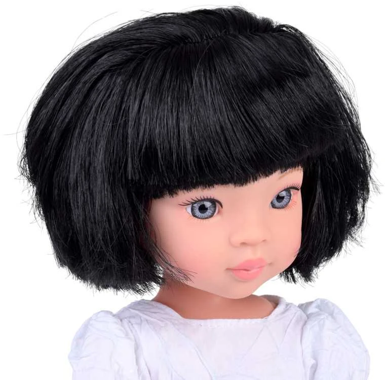 Jokomisiada Charming Doll in a Baltas Dress with a Mėlyna Bow, 33 cm Doll ZA5850