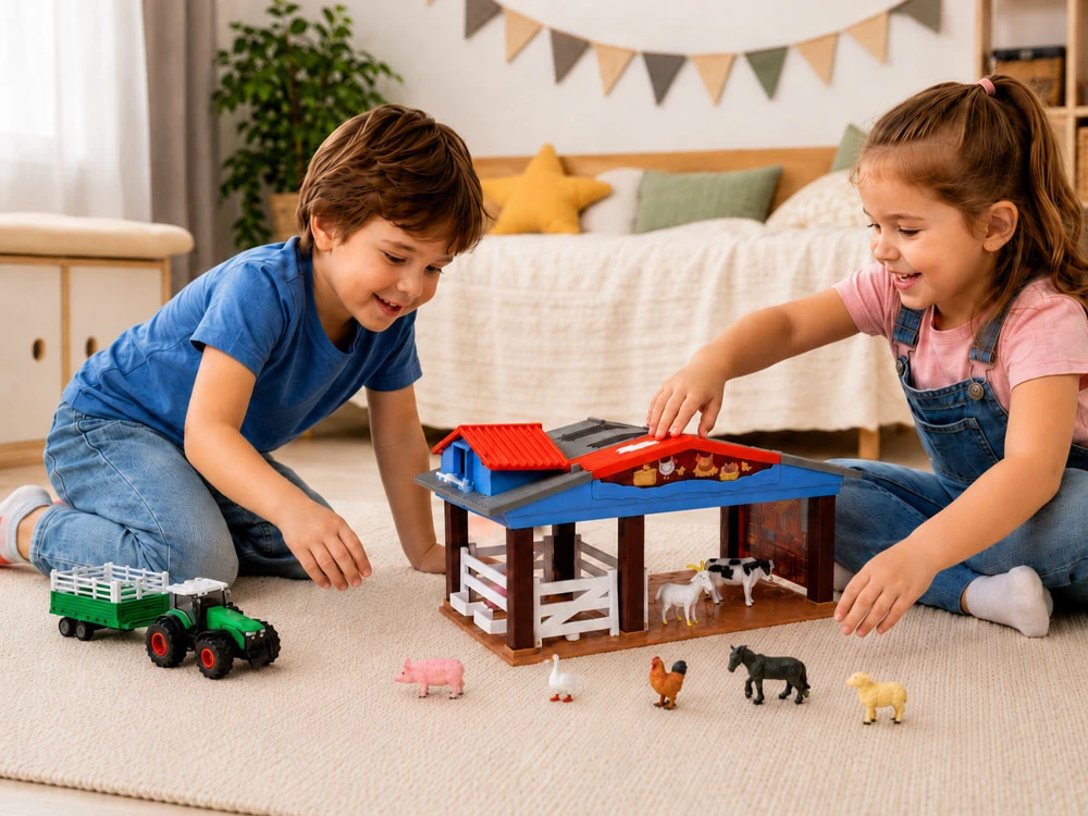 Jokomisiada Children’s Farm Set with Animals, Tractor, Trailer, Lights and Sounds ZA6308