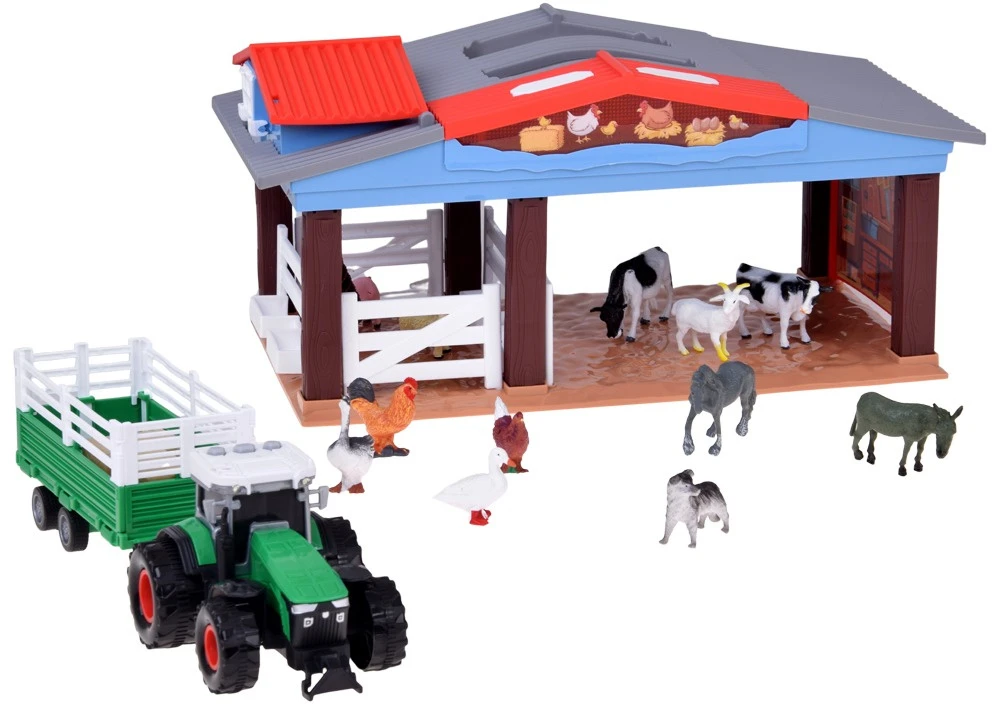 Jokomisiada Children’s Farm Set with Animals, Tractor, Trailer, Lights and Sounds ZA6308