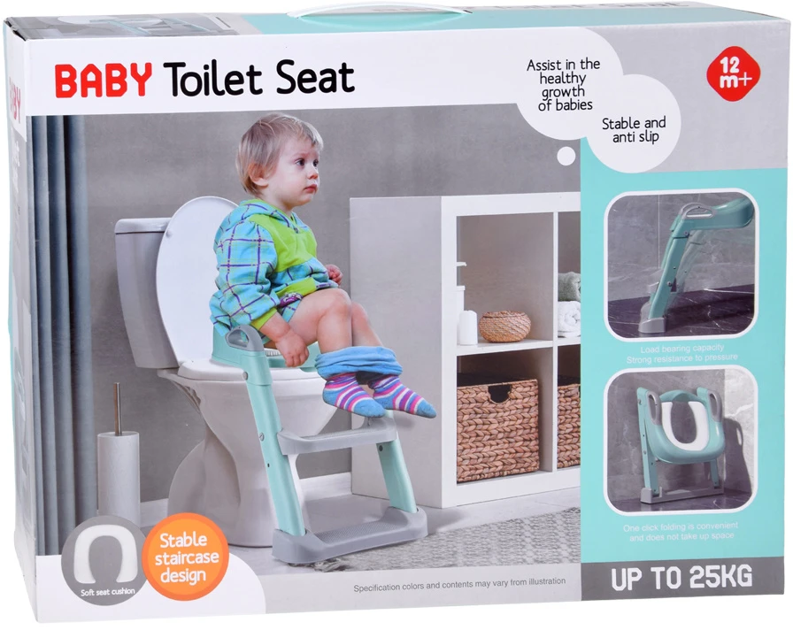 Jokomisiada Children’s Toilet Seat with Ladder, Soft Cushion, iki 25 kg ZA6606