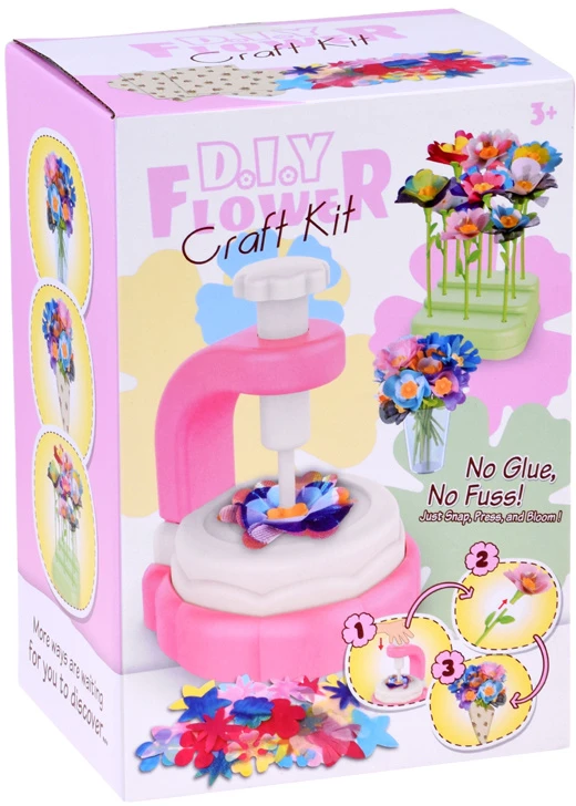 Dėlionė Jokomisiada Creative DIY Fabric Flower Bouquet Making Kit with Flower Press and Vase ZA6596