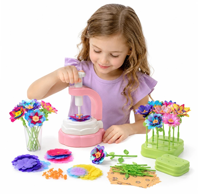 Dėlionė Jokomisiada Creative DIY Fabric Flower Bouquet Making Kit with Flower Press and Vase ZA6596