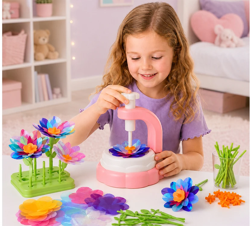 Dėlionė Jokomisiada Creative DIY Fabric Flower Bouquet Making Kit with Flower Press and Vase ZA6596