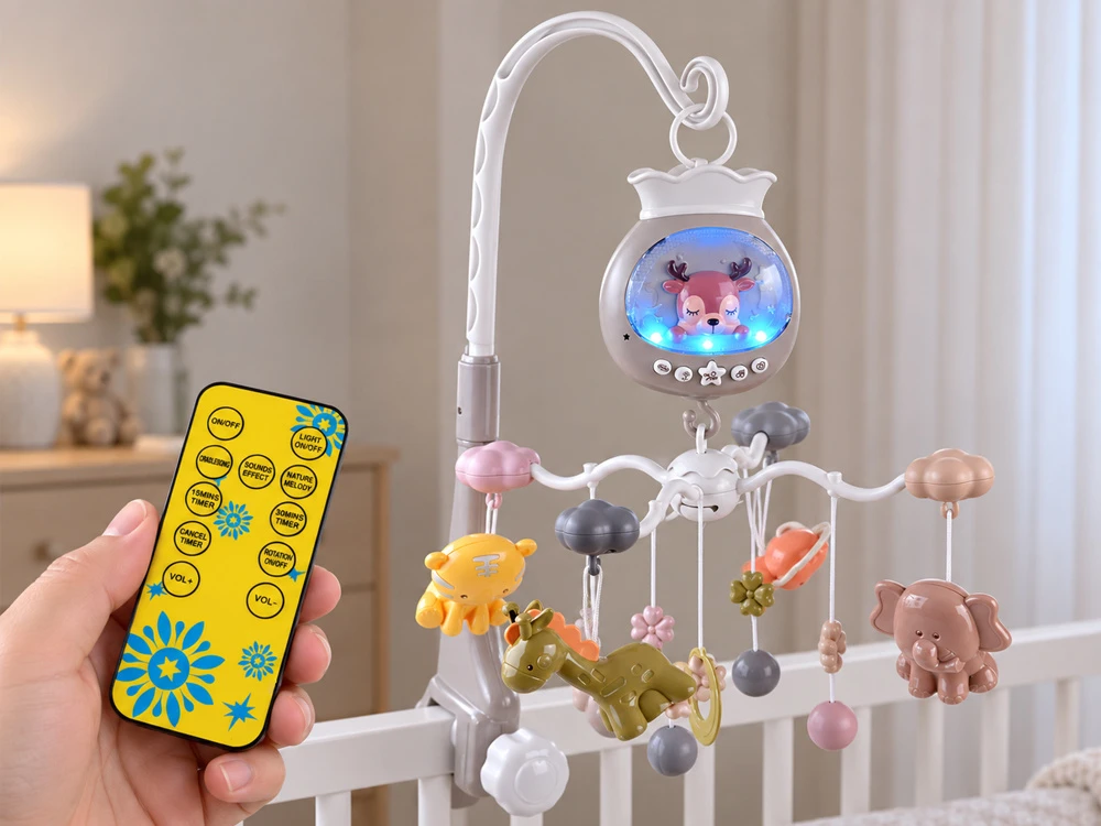 Jokomisiada Crib carousel with projector - several dozen melodies SAFARI ZA6299