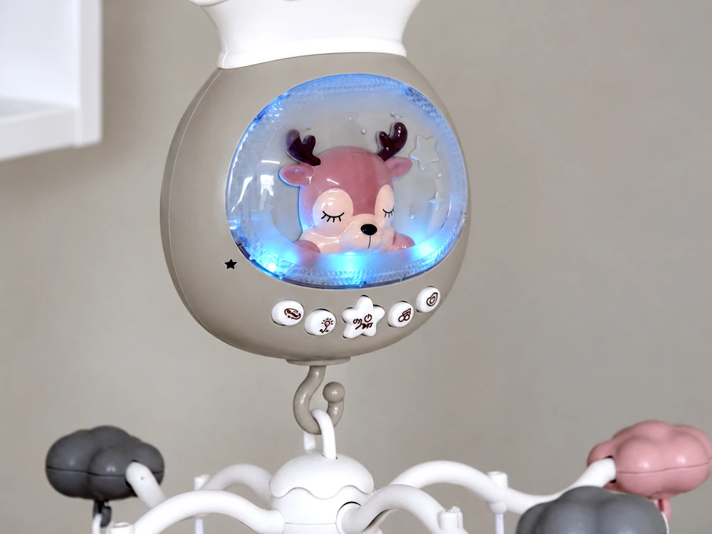 Jokomisiada Crib carousel with projector - several dozen melodies SAFARI ZA6299