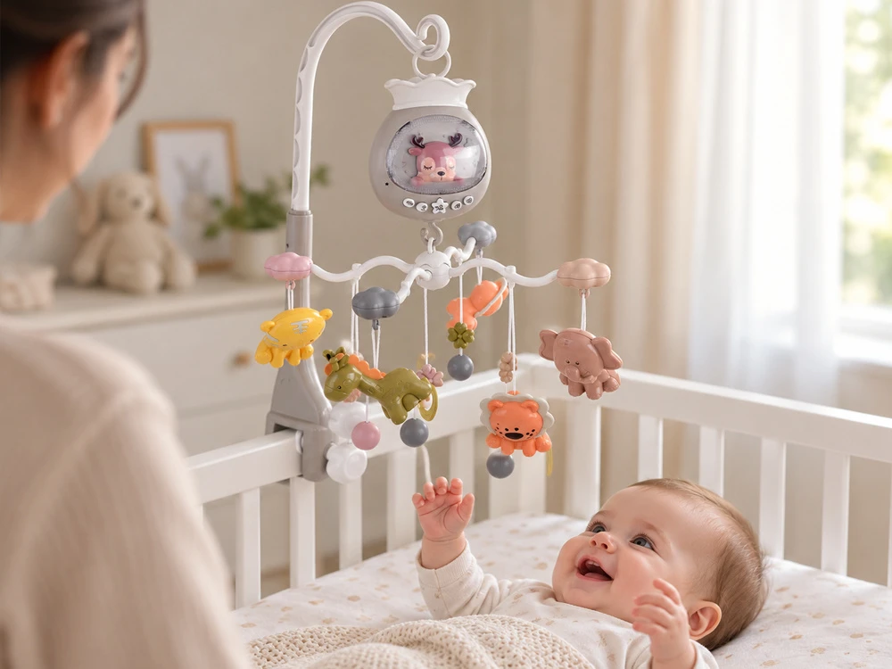 Jokomisiada Crib carousel with projector - several dozen melodies SAFARI ZA6299