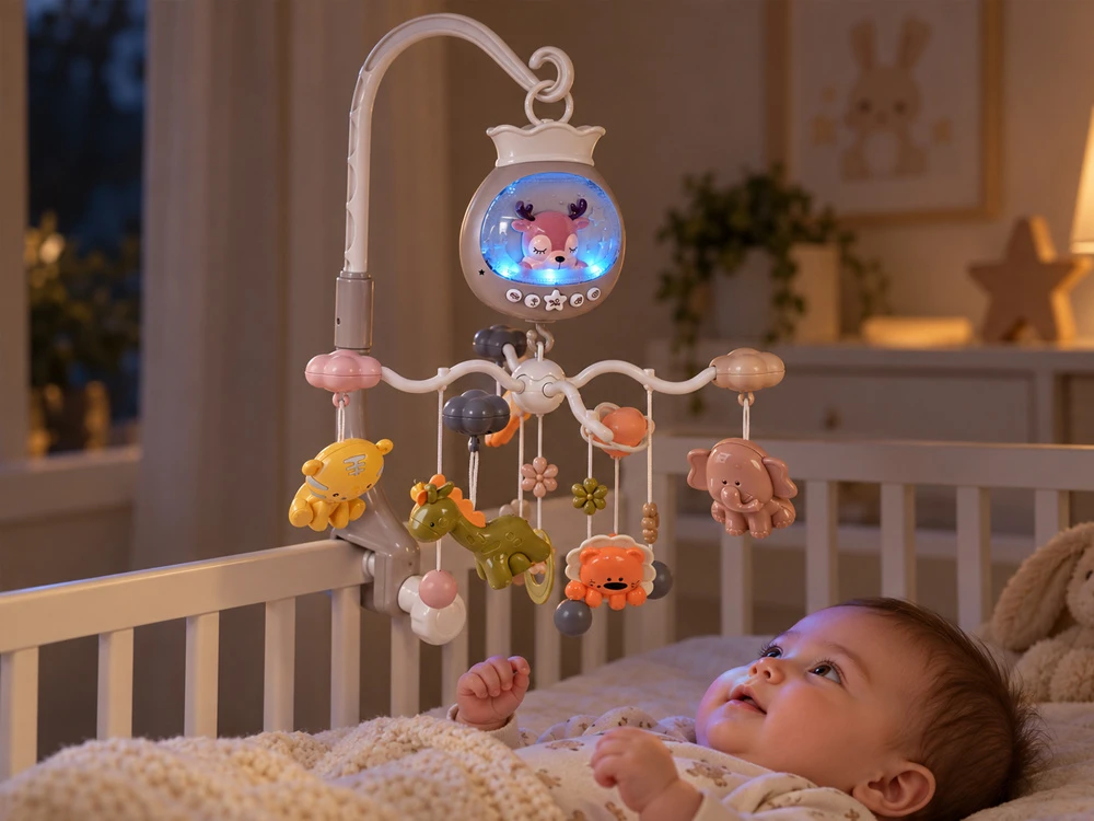 Jokomisiada Crib carousel with projector - several dozen melodies SAFARI ZA6299