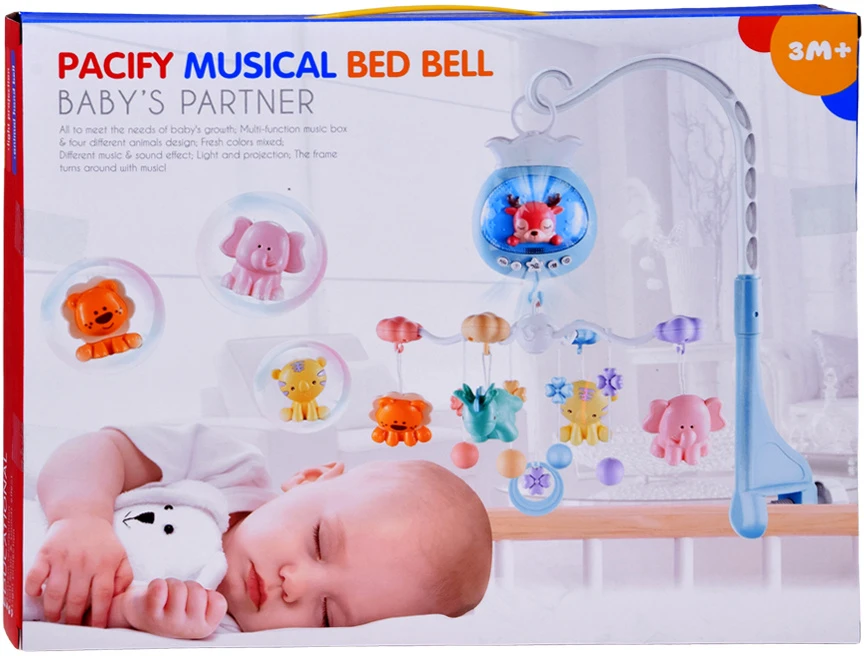 Jokomisiada Crib carousel with projector - several dozen melodies SAFARI ZA6299