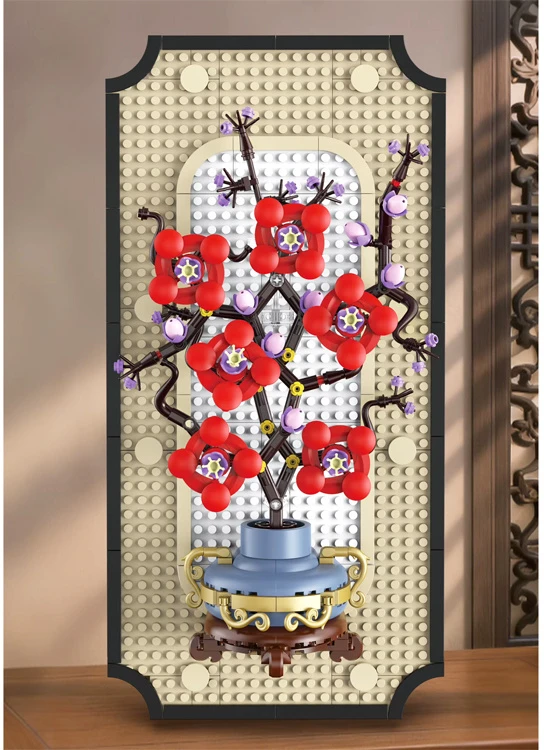 Jokomisiada Decorative blocks Flowers in a vase in the picture ZA6370