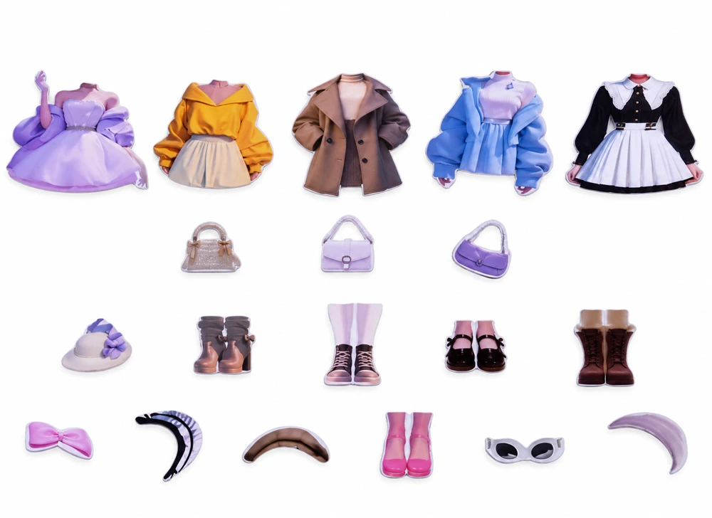 Dėlionė Jokomisiada FASHION DOLL x6 magnetic puzzle - magnetic doll clothes ZA 6607