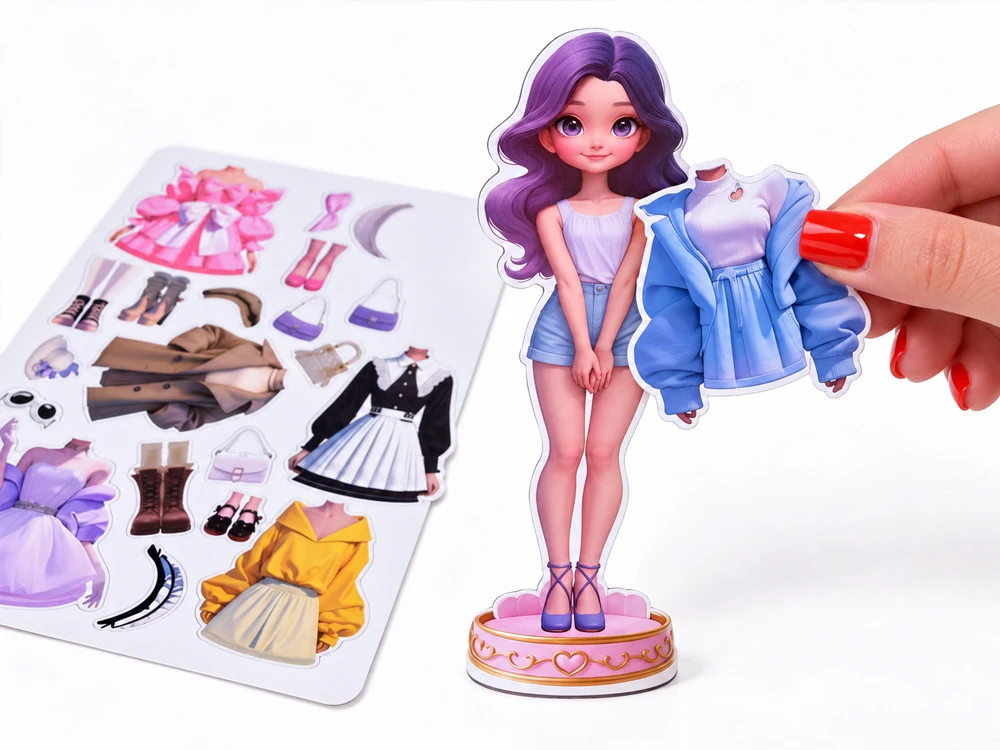 Dėlionė Jokomisiada FASHION DOLL x6 magnetic puzzle - magnetic doll clothes ZA 6607