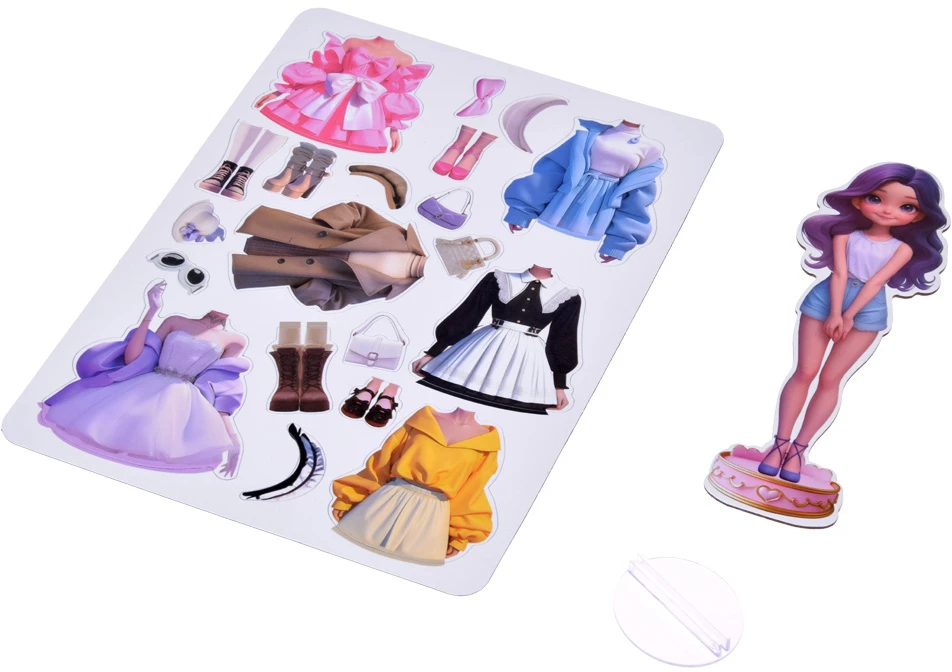 Dėlionė Jokomisiada FASHION DOLL x6 magnetic puzzle - magnetic doll clothes ZA 6607