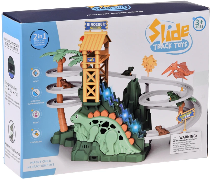 Jokomisiada Dinosaur Track Slide with Moving Stairs, Lights and Music ZA6297