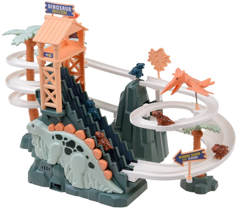 Jokomisiada Dinosaur Track Slide with Moving Stairs, Lights and Music ZA6297