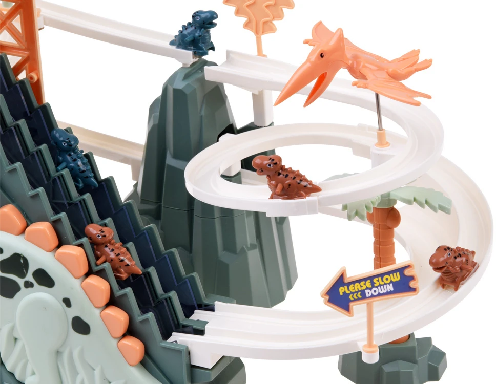 Jokomisiada Dinosaur Track Slide with Moving Stairs, Lights and Music ZA6297