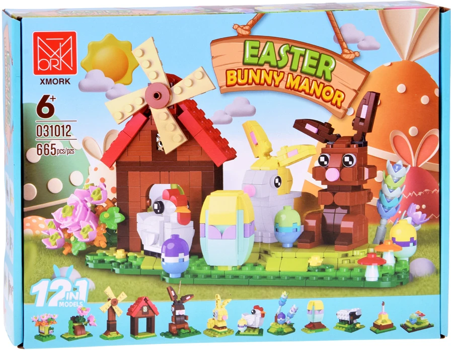 Jokomisiada EASTER FARM 12-in-1 construction blocks, connect together! 665pcs ZA6551