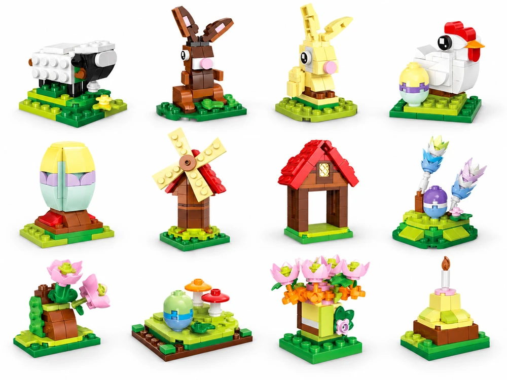 Jokomisiada EASTER FARM 12-in-1 construction blocks, connect together! 665pcs ZA6551
