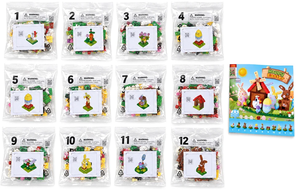Jokomisiada EASTER FARM 12-in-1 construction blocks, connect together! 665pcs ZA6551