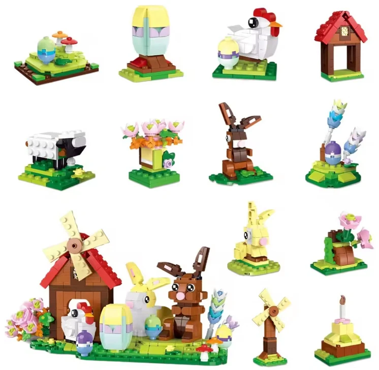 Jokomisiada EASTER FARM 12-in-1 construction blocks, connect together! 665pcs ZA6551