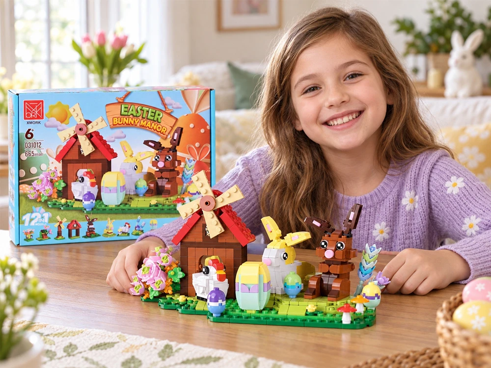 Jokomisiada EASTER FARM 12-in-1 construction blocks, connect together! 665pcs ZA6551